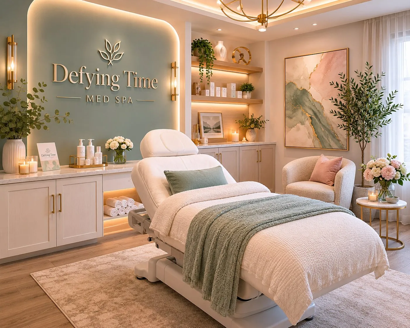 Defying Time Med Spa treatment room in Whitefish, Montana